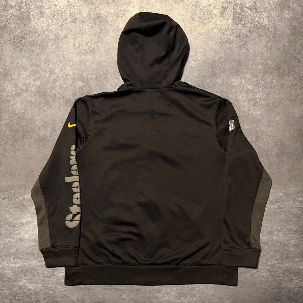 Nike Pittsburgh Steelers Therma-FIT Full Zip Hoodie Men Large Black NFL On Field